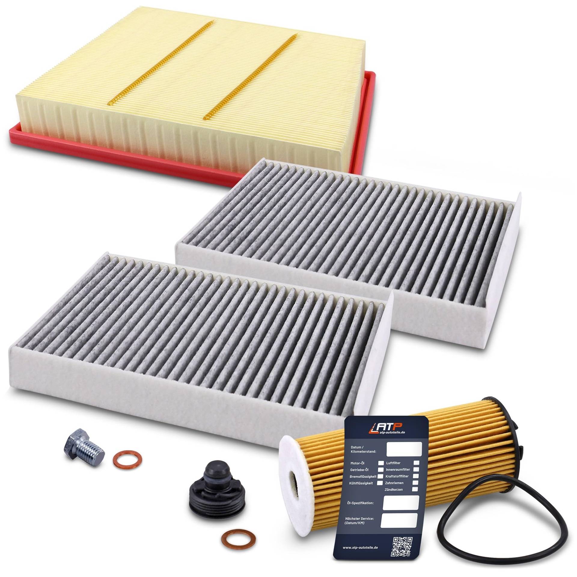 BESTPRICE Inspektionspaket 1x Ölfilter; 1x Innenraumfilter Satz(Aktivkohle); 1x Luftfilter Kompatibel mit BMW X1 (F48), 2er (F46)(F45 (F44) 1er (F40), X2 (F39), MINI (F56) (F54) (F57) (F55) (F60) von Boppon