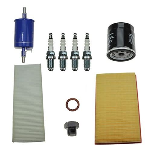 BESTPRICE Inspektionspaket Filterset mit 1x Ölfilter, 1x Kraftstofffilter, 1x Luftfilter, 1x Innenraumfilter (Pollenfilter), 4x Zündkerze, Kompatibel mit OPEL VECTRA B (J96) von BESTPRICE