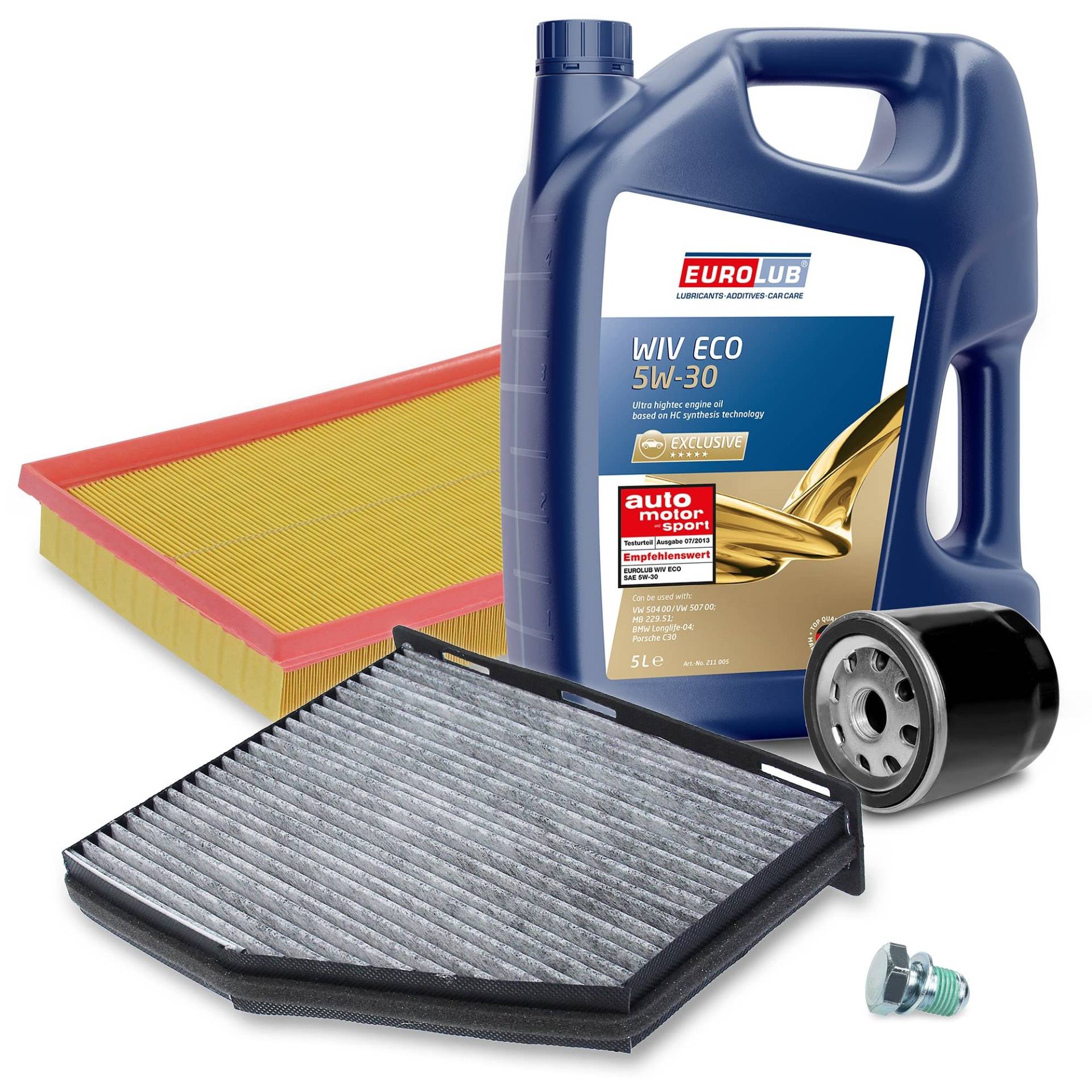 BESTPRICE Inspektionspaket Filterset mit 1x Ölfilter; 1x Luftfilter; 1x Innenraumfilter; 1x Ölablassschraube; 1x Motoröl 5W-30 5 l, KOMPATIBEL MIT - SKODA OCTAVIA 2, VW CADDY, GOLF PLUS V, GOLF 5 BESTPRICE Inspektionspaket Filterset mit 1x Ölfilter; 1x Luftfilter; 1x Innenraumfilter; 1x Ölablassschraube; 1x Motoröl 5W-30 5 l, KOMPATIBEL MIT - SKODA OCTAVIA 2, VW CADDY, GOLF PLUS V, GOLF 5 von BESTPRICE