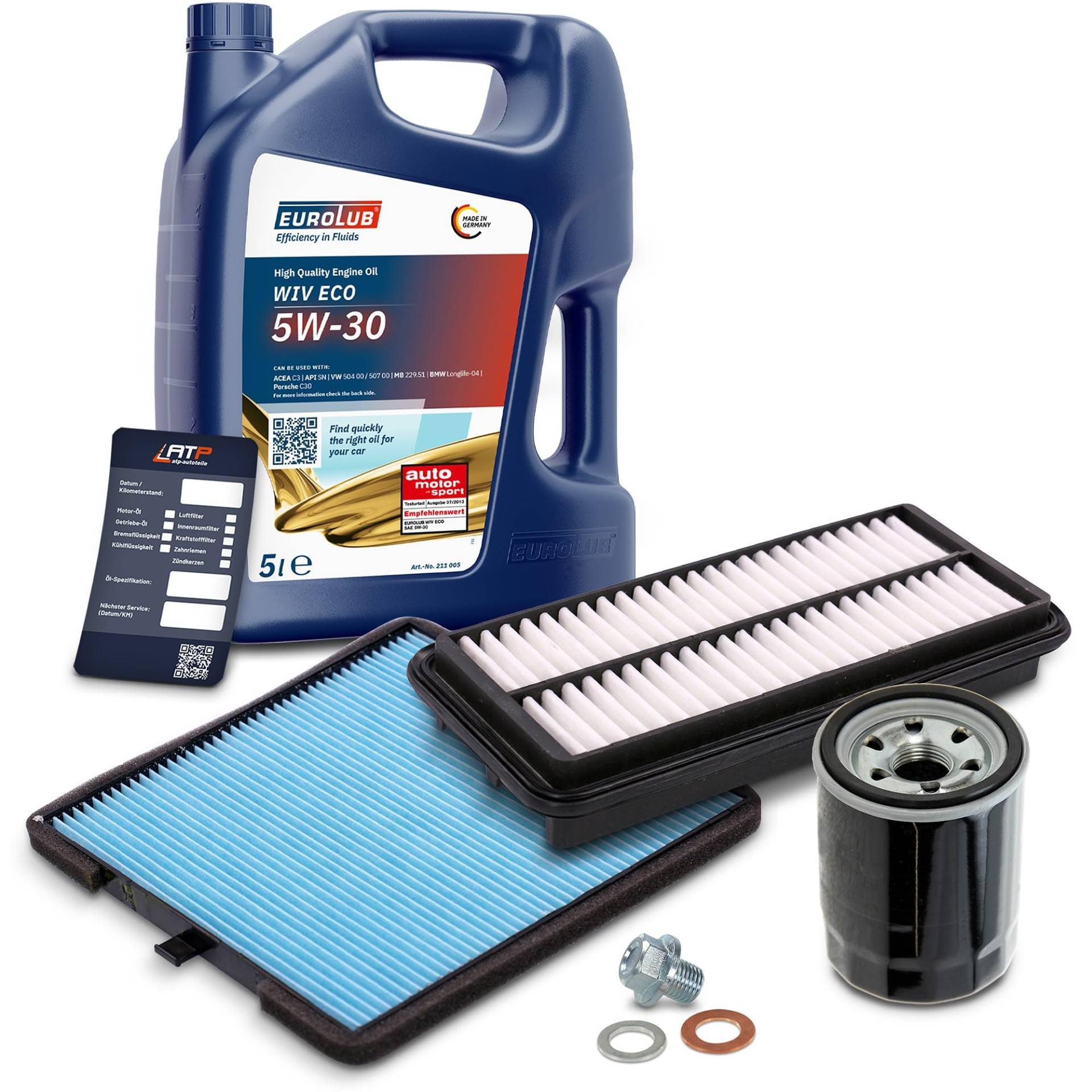 BESTPRICE Inspektionspaket Filterset mit 1x Ölfilter; 1x Luftfilter; 1x Innenraumfilter; 1x Ölablassschraube + Dichtring; 1x Motoröl 5W-30 EUROLUB WIV ECO SAE 5 l, KOMPATIBEL MIT - KIA PICANTO I (SA) BESTPRICE Inspektionspaket Filterset mit 1x Ölfilter; 1x Luftfilter; 1x Innenraumfilter; 1x Ölablassschraube + Dichtring; 1x Motoröl 5W-30 EUROLUB WIV ECO SAE 5 l, KOMPATIBEL MIT - KIA PICANTO I (SA) von BESTPRICE