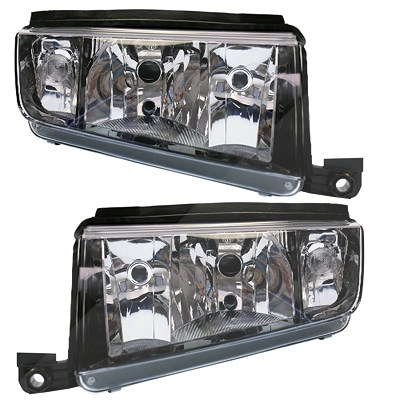 Bestprice 2x Scheinwerfer H7/H3 Rahmen schwarz elektr. LWR für Skoda von BESTPRICE