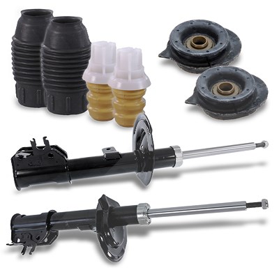 Bestprice 2x Stoßdämpfer +Domlager +Staubschutzsatz vorne für Fiat von BESTPRICE