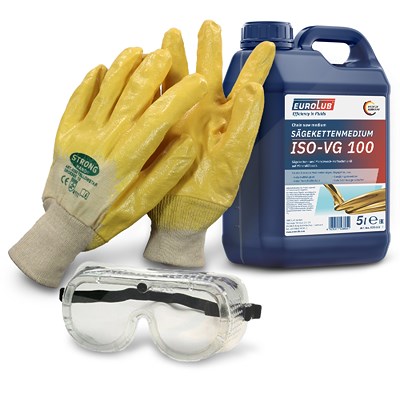 Bestprice 5 L Sägekettenmedium + Schutzbrille + Handschuhe [Hersteller-Nr. 538005] von BESTPRICE