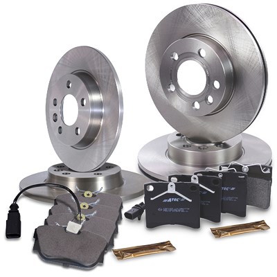 Bestprice Bremsscheiben + Bremsbeläge Vorne + Hinten für VW von BESTPRICE
