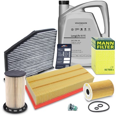 Bestprice Inspektionspaket B + 5l 0W-30 Motoröl für Audi, Seat, VW von BESTPRICE