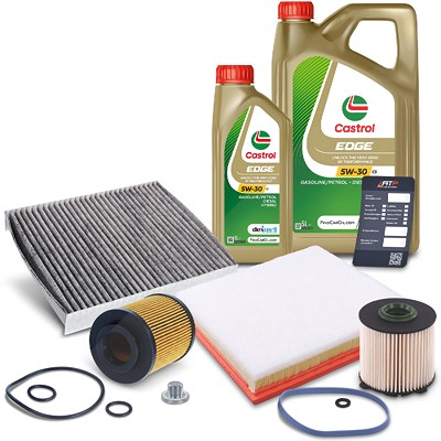 Bestprice Inspektionspaket SET B + 6L CASTROL EDGE C3 5W-30 Motoröl für Chevrolet, Opel von BESTPRICE