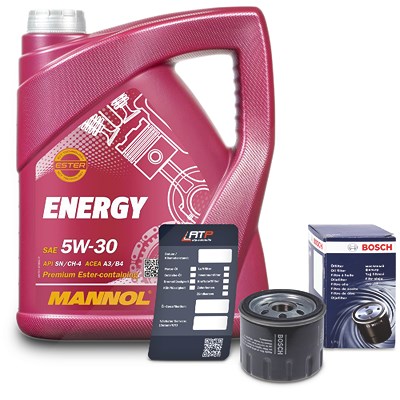 Bestprice Ölfilter + 5l 5W-30 Motoröl für Dacia, Honda, Nissan, Opel, Renault, Smart, Suzuki von BESTPRICE