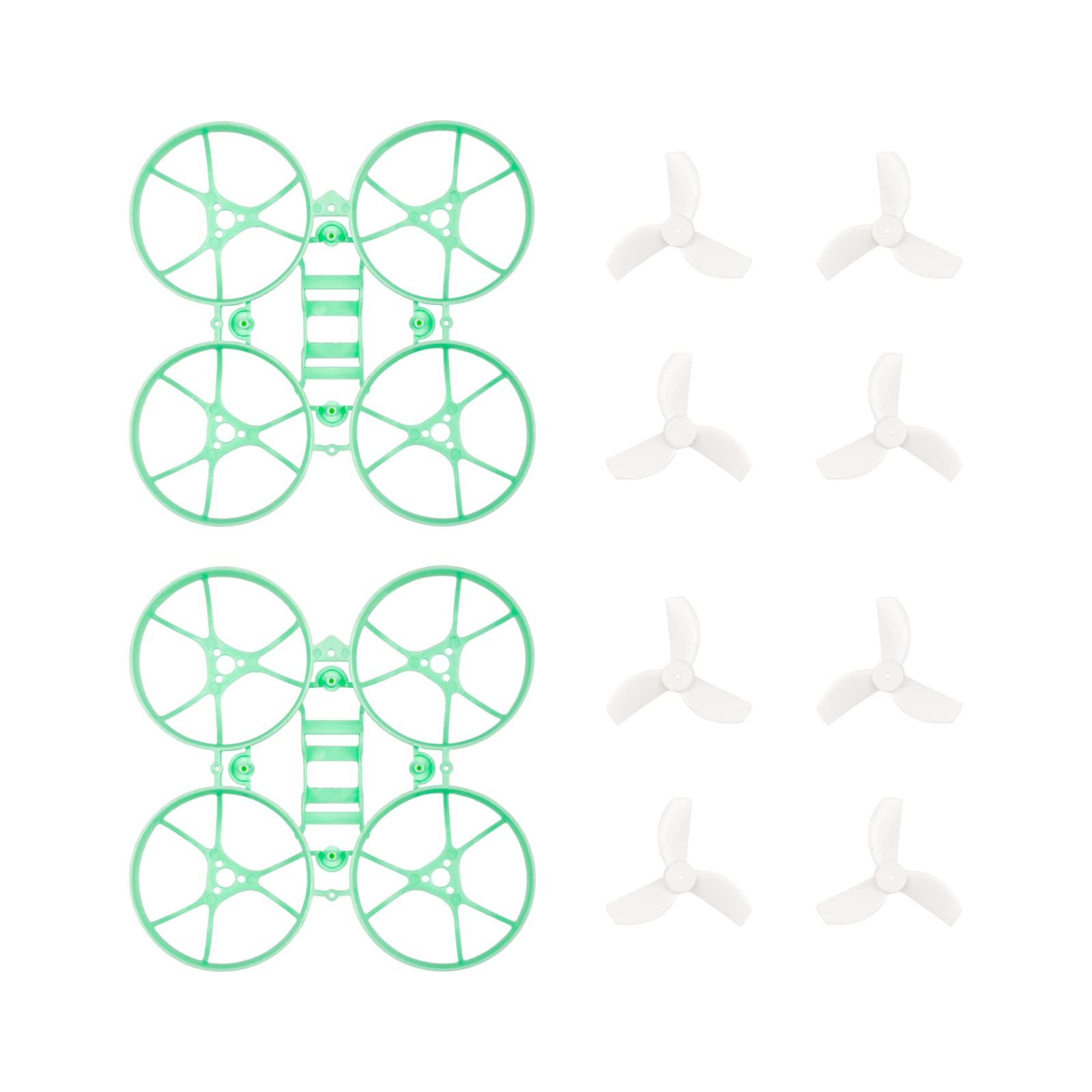 BETAFPV Meteor65 Pro 1S Brushless Whoop Frame Kit Green with 2 Sets 35mm 3-Blade Propeller 1.0mm Shaft White for 65mm Meteor65 Pro 1S Brushless Micro Racing Whoop Drone Quadcopter von BETAFPV