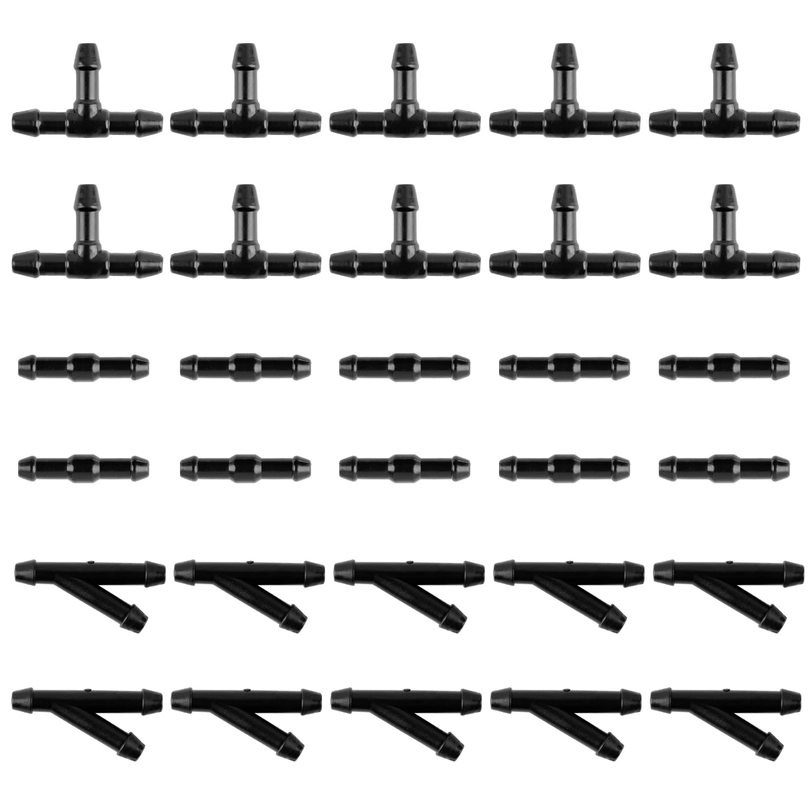 BETESSIN 30Pcs Universal Scheibenwaschanlage Verbinder 4mm Wischwasserschlauch Reparaturset Auto Schlauchverbinder Gerade T-Stück Y-Stück Automotive Schlauch Anschluss Autowasserpumpe an Düsen von BETESSIN