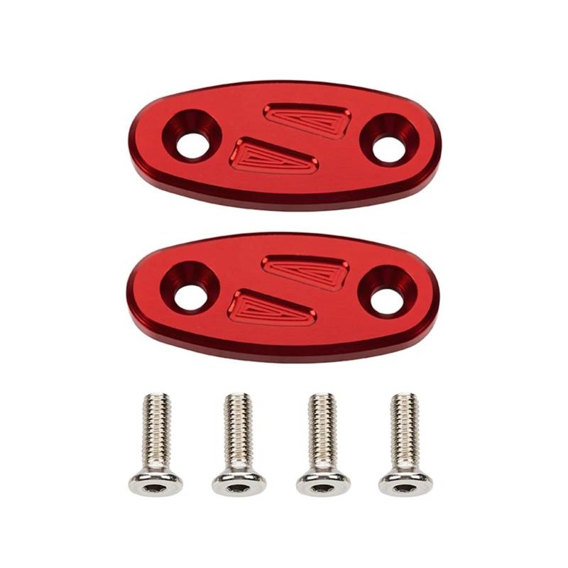Motorrad Block Off Platte Spiegel Chassis Code Kappe Basis Block Rückspiegel Loch Abdeckung Kompatibel Mit CBR 650R/F CBR500R 300R 250R (Color : Red) von BEUTEE
