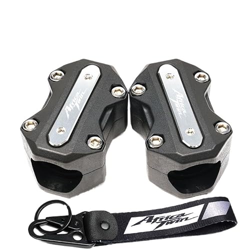 Motorrad-Motorschutzschutz, Stoßstange, dekorativer Block und Schlüsselanhänger, kompatibel mit Africa Twin 1100 CRF1100/L CRF 1000/L XRV 750 (Size : A Set-Silver) von BEUTEE