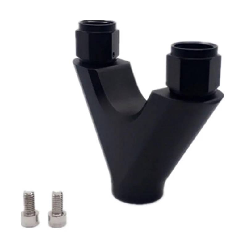 Aluminium 044 Twin Dual Kraftstoffpumpenhalterung Billet Y Block Ausgleichsbehälteradapter -8AN -10 Kraftstoffversorgungssystem(Noir) von BEWKUR