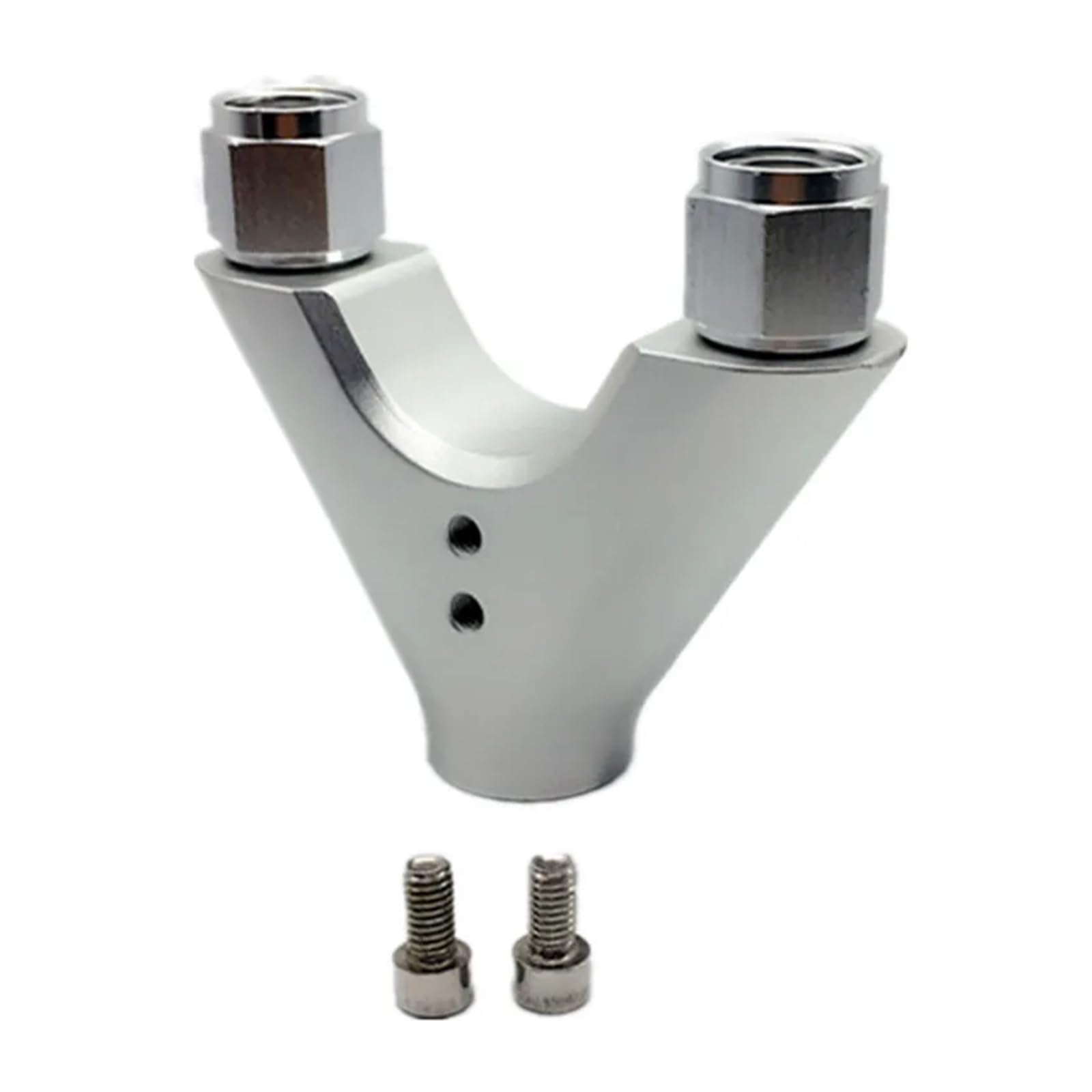 Aluminium 044 Twin Dual Kraftstoffpumpenhalterung Billet Y Block Ausgleichsbehälteradapter -8AN -10 Kraftstoffversorgungssystem(Sliver) von BEWKUR