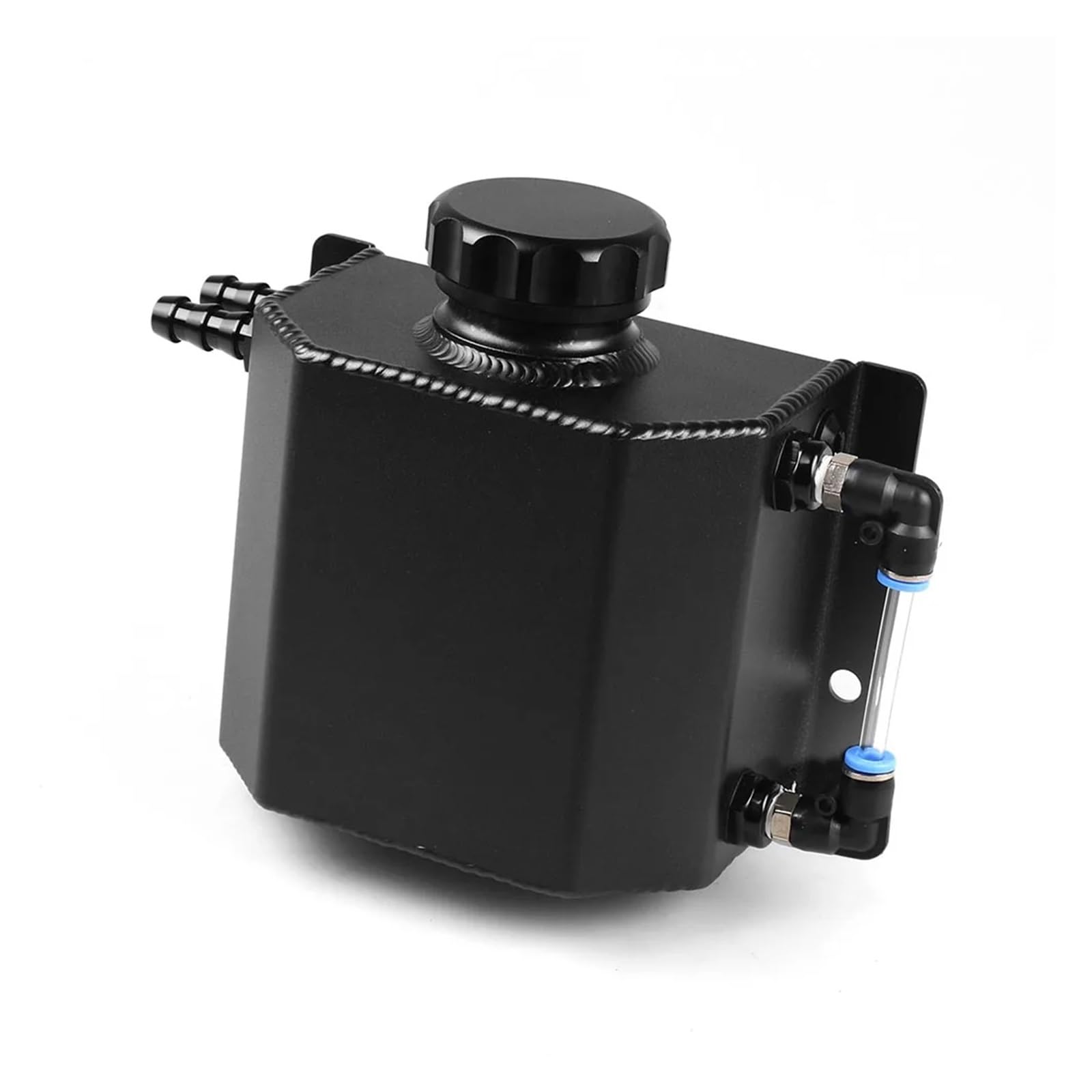 Universeller 1-Liter-Aluminium-Ölauffangbehälter mit Ablassschraube, Entlüftungsöltank, Kraftstofftank(C) von BEWKUR