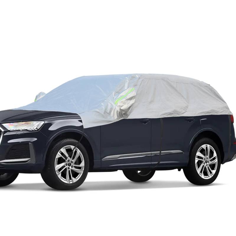 BEXITA Halbgarage Auto Abdeckplane Wasserdicht Outdoor Verdickter Stoff mit Baumwolle gefüttert Autoabdeckung Halbe Autoplane Für SUV&Wagon (bis zu 520cm) von BEXITA