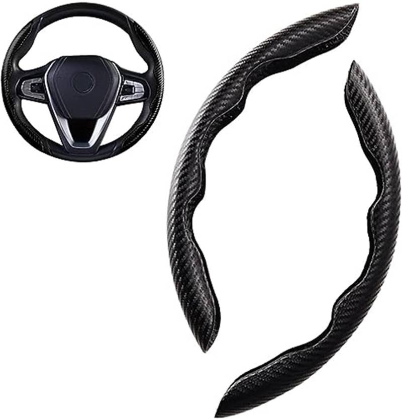 Für Benz Für Classe Für SLK 2005-2010 Anti-Slip Grip Carbon Fiber Lenkrad Schutz Lenkrad Abdeckung LenkradbezüGe(A-Black) von BEYEPZNZCK