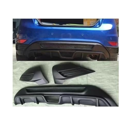Für Ford Für Fiesta MK7 2008-2013 ABS Mattschwarz Heckstoßstangenlippe Diffusor Schürze Splitter Spoiler Kompatibles Autozubehör Auto Spoiler Wing(Carbon Color Diffuse) von BEYEPZNZCK
