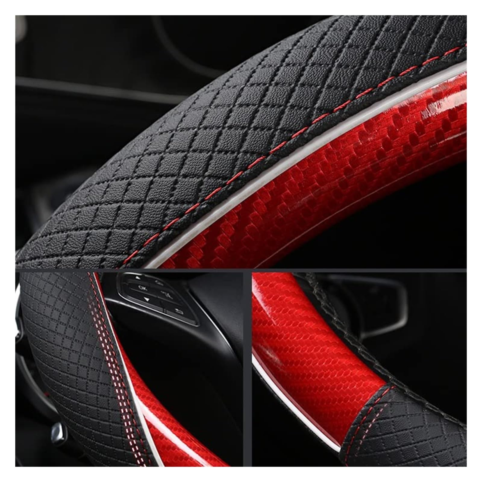 Für Skoda Für Fabia 1 2 3 D Form O Form Auto Lenkrad Abdeckung Nicht-slip PU Leder auto Lenkrad Abdeckung LenkradbezüGe(O shape Sliver) von BEYEPZNZCK