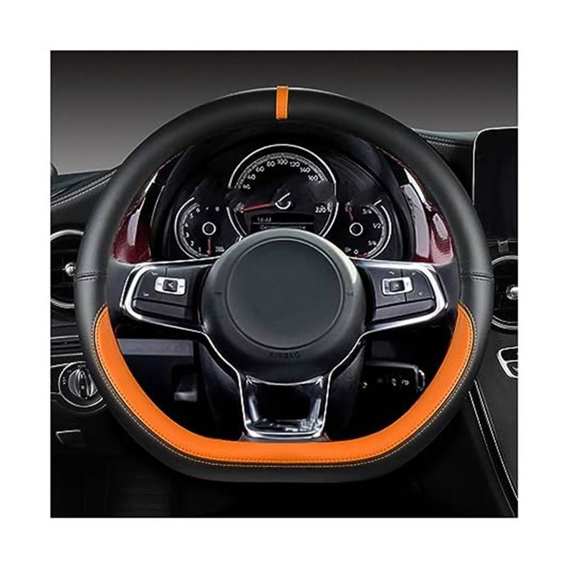 Für VW Für Up 2013 2014 2015 2016 2017 2018 2020 Mikrofaser Leder Auto Lenkrad Abdeckung Lenkrad Schutz LenkradbezüGe(Orange) von BEYEPZNZCK