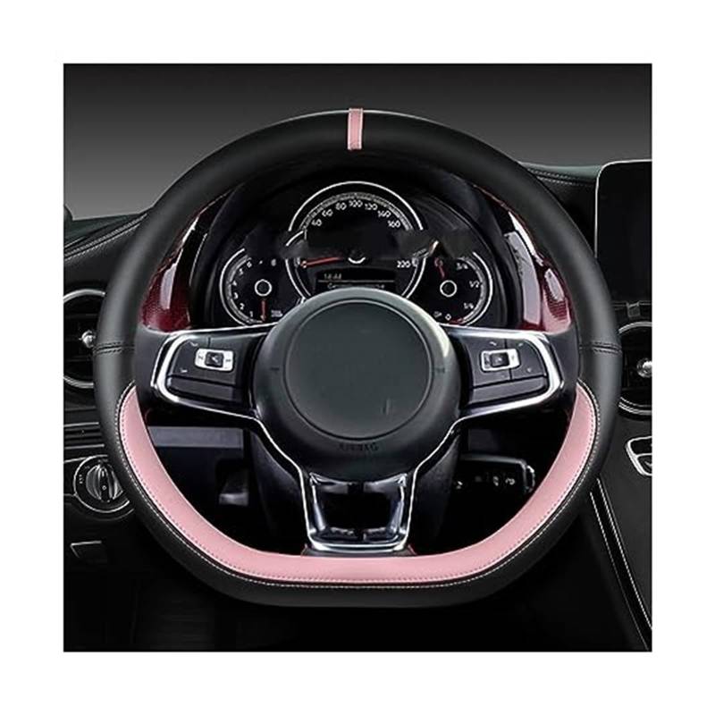 Für VW Für Up 2013 2014 2015 2016 2017 2018 2020 Mikrofaser Leder Auto Lenkrad Abdeckung Lenkrad Schutz LenkradbezüGe(PINK) von BEYEPZNZCK