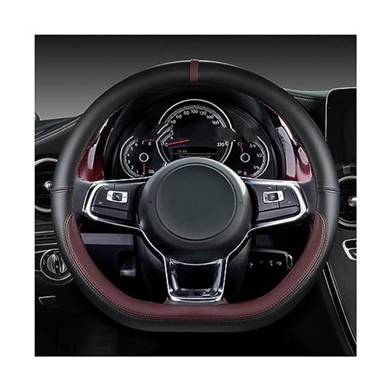 Für VW Für Up 2013 2014 2015 2016 2017 2018 2020 Mikrofaser Leder Auto Lenkrad Abdeckung Lenkrad Schutz LenkradbezüGe(WINE RED) von BEYEPZNZCK