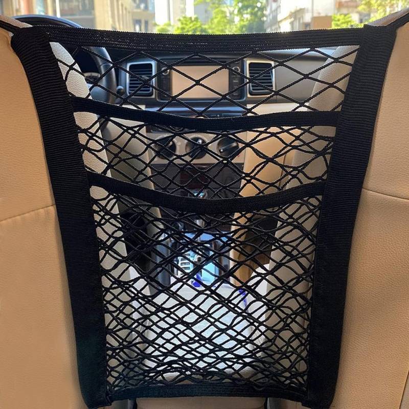 3-lagige Auto Gepäcknetz mit Elastischen Kanten,Kofferraum Organizer für Optimalen Stauraum,Rücksitznetz,Netztasche Wohnmobile,Trenngitter für Hundenetz Verhindern Sie Störungen Durch,Kinder,Haustiere von BFUZXY