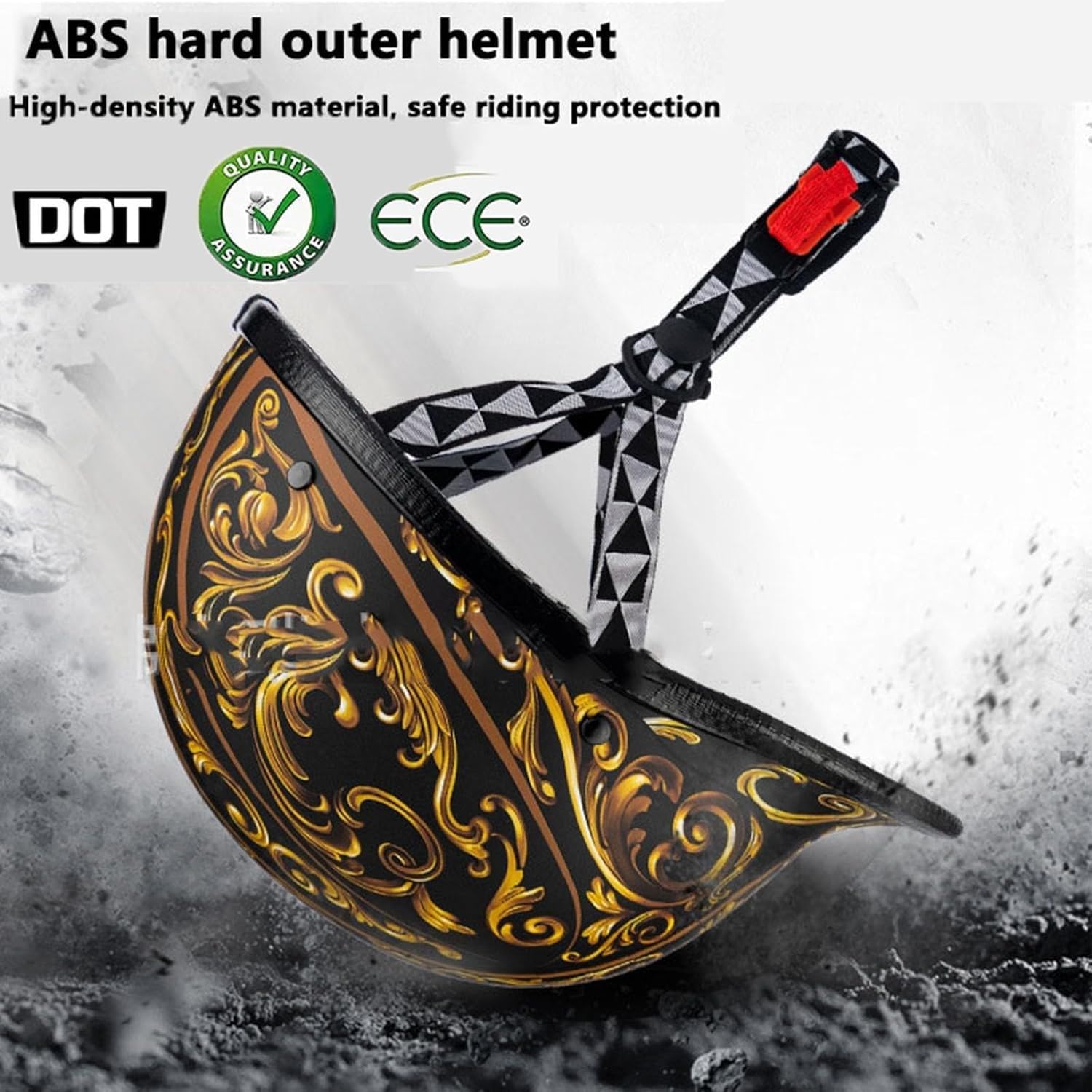 Motorrad-Halbhelm Retro Fashion Jethelm Brain-Cap ECE-zertifizierter anwendbarer Rollerhelm Leichter Motorradhelm Halbhelm, Unisex B,L=57-58CM Motorrad-Halbhelm Retro Fashion Jethelm Brain-Cap ECE-zertifizierter anwendbarer Rollerhelm Leichter Motorradhelm Halbhelm, Unisex B,L=57-58CM von BGGNG