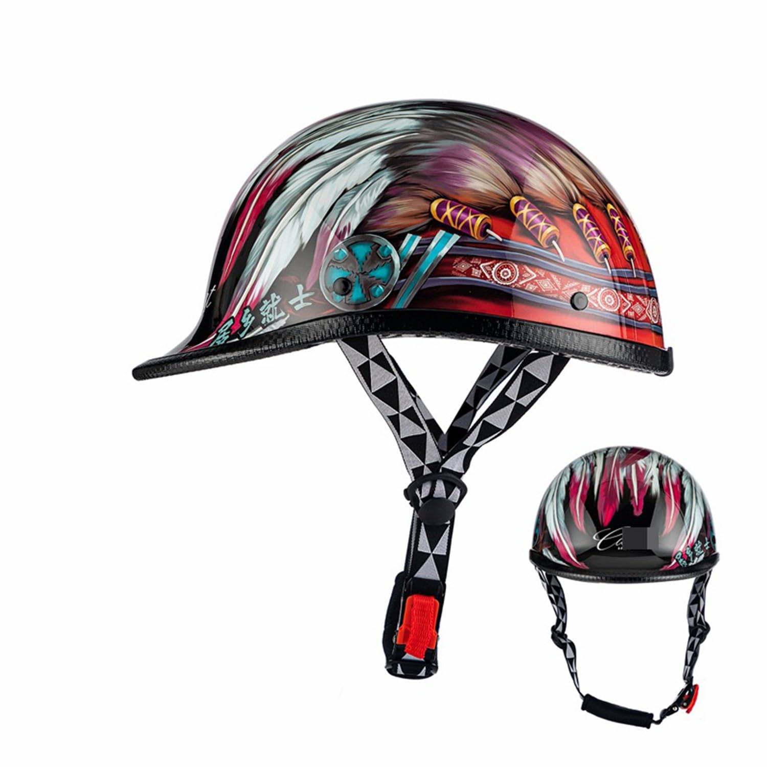 Motorrad-Halbhelm Retro Fashion Jethelm Brain-Cap ECE-zertifizierter anwendbarer Rollerhelm Leichter Motorradhelm Halbhelm, Unisex F,L=57-58CM Motorrad-Halbhelm Retro Fashion Jethelm Brain-Cap ECE-zertifizierter anwendbarer Rollerhelm Leichter Motorradhelm Halbhelm, Unisex F,L=57-58CM von BGGNG