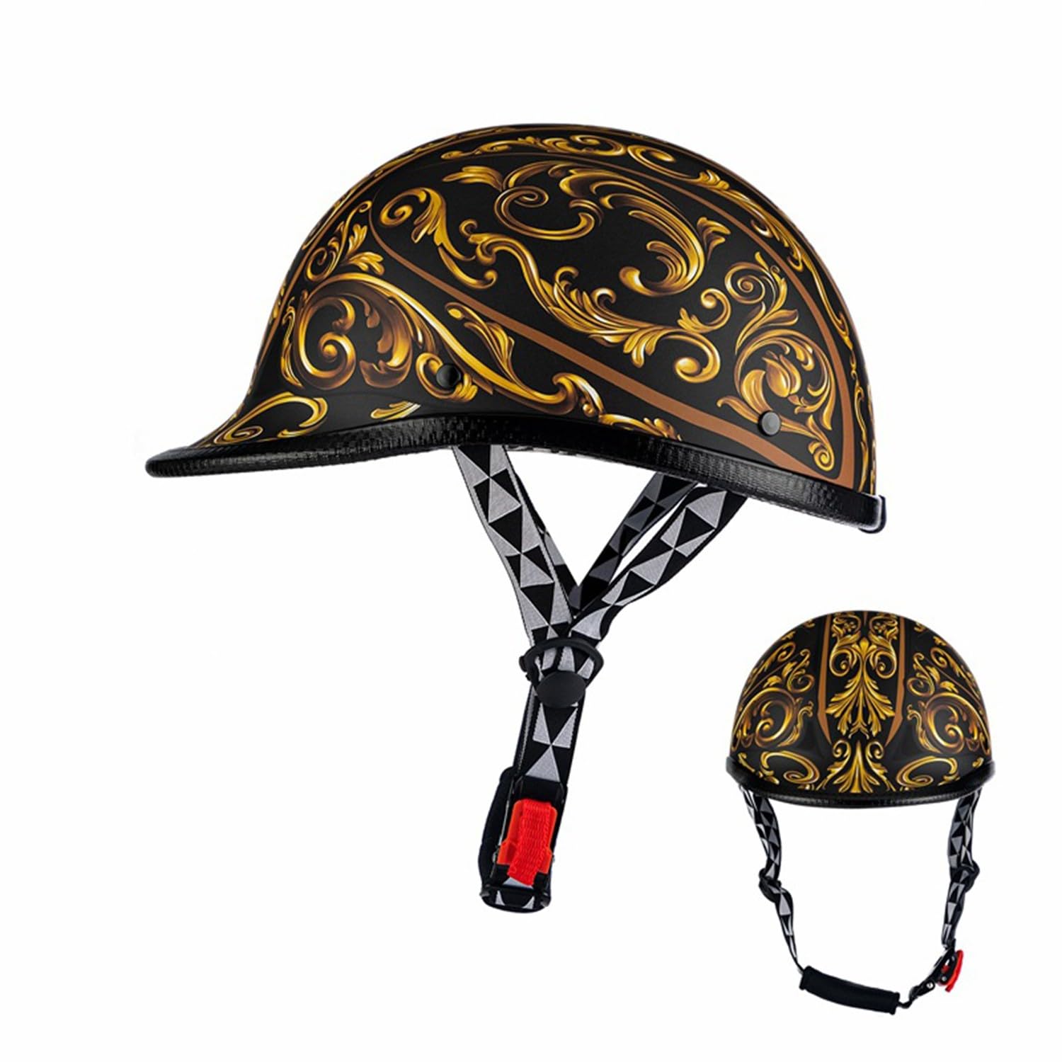 Motorrad-Halbhelm Retro Fashion Jethelm Brain-Cap ECE-zertifizierter anwendbarer Rollerhelm Leichter Motorradhelm Halbhelm, Unisex H,L=57-58CM Motorrad-Halbhelm Retro Fashion Jethelm Brain-Cap ECE-zertifizierter anwendbarer Rollerhelm Leichter Motorradhelm Halbhelm, Unisex H,L=57-58CM von BGGNG