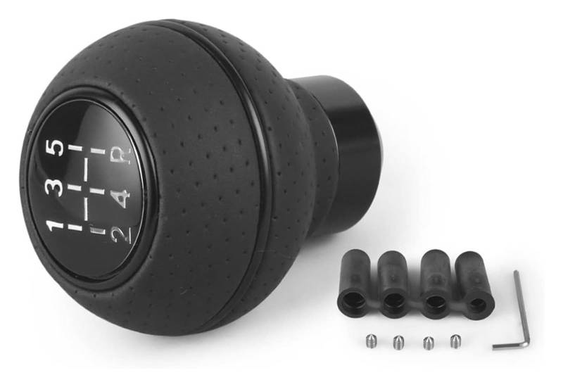 5-Gang-Universal-Leder- Und Aluminium-Auto-Schaltknauf Für M8 M10 M11 M12 Schalthebel Schalthebelknopf Schaltkopf Schaltknauf Kopf(Schwarz) von BGHGCVAOK