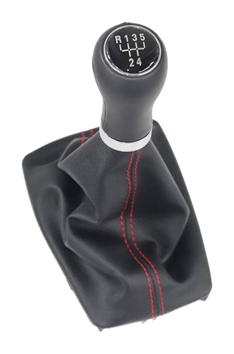 Für A4 8E B6 B7 2000-2008 Auto-Schalthebel Schalthebelmanschette Kofferraumabdeckung Schaltknauf Schaltknauf Kopf(R12345 Red Line Set) von BGHGCVAOK