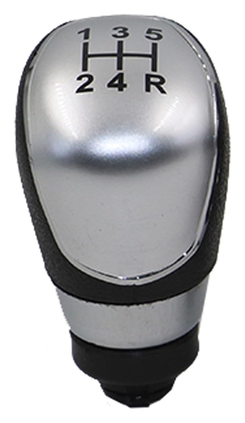 Für Fiesta 2008-2014 Manuelle Schaltknauf Leder Gamasche Boot Abdeckung Hebel Shifter Griff Schaltknauf Kopf(5 Speed Knob Silver) von BGHGCVAOK
