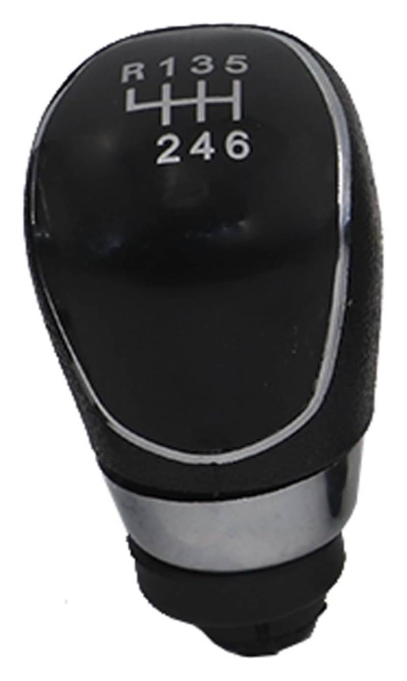 Für Fiesta 2008-2014 Manuelle Schaltknauf Leder Gamasche Boot Abdeckung Hebel Shifter Griff Schaltknauf Kopf(6 Speed Knob Black) von BGHGCVAOK