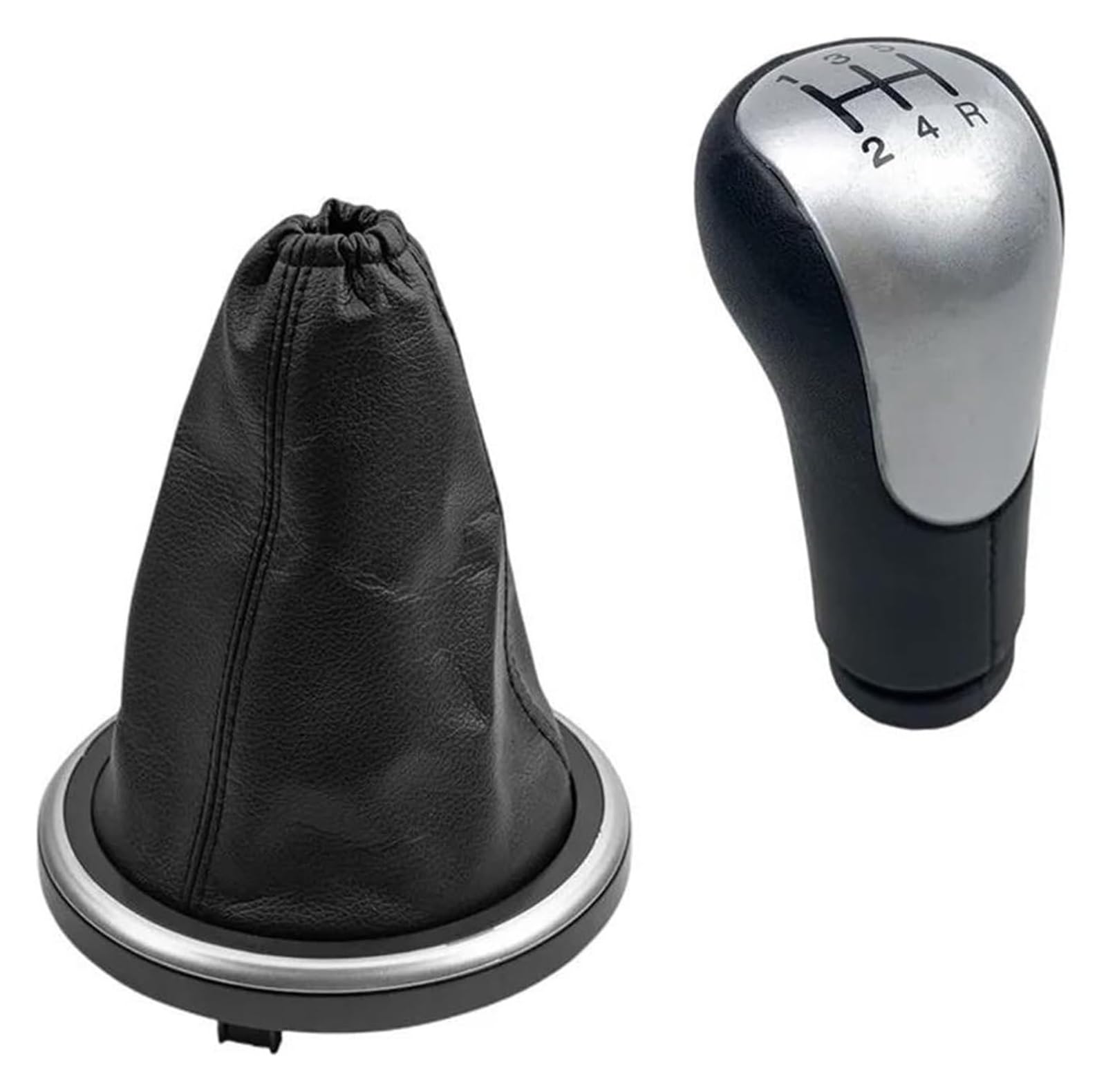 Für Fiesta Für Fusion Für Transit Für Connect 2002-2008 Schaltknauf Schalthebelmanschette Auto Schaltknauf Schaltknauf Kopf(5 Speed Silver Case) von BGHGCVAOK