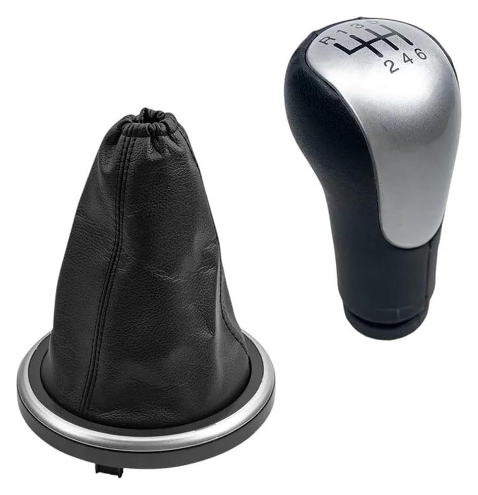 Für Fiesta Für Fusion Für Transit Für Connect 2002-2008 Schaltknauf Schalthebelmanschette Auto Schaltknauf Schaltknauf Kopf(6 Speed Silver Case) von BGHGCVAOK