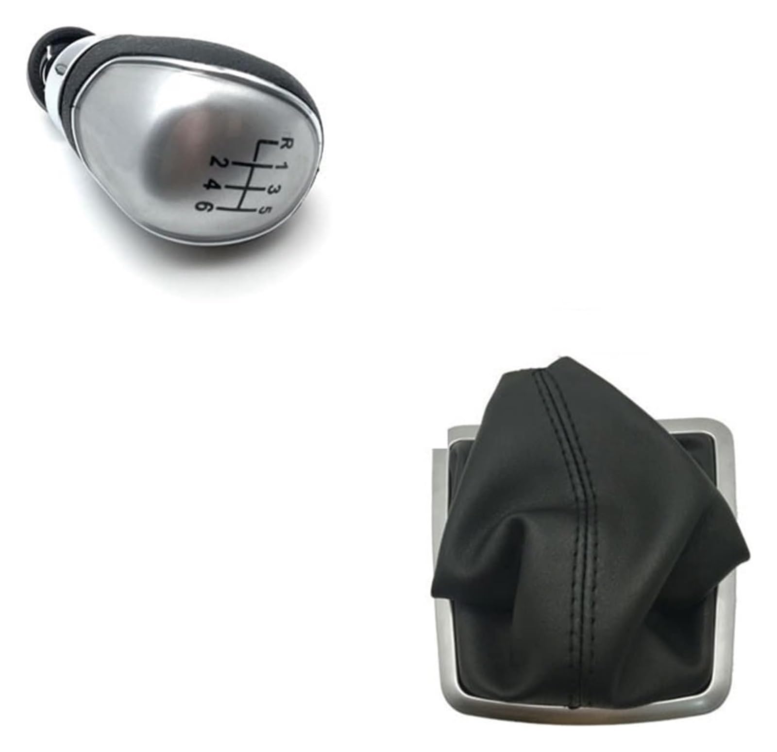 Für Ford Für Focus 2 Für MK2 FL Für MK3 Für MK4 Für MK7 Für MONDEO Für KUGA Für GALAXY Für FIESTA Manuelle 5 6 Speed ​​Shift Griff Schaltknauf Kopf(Silber) von BGHGCVAOK