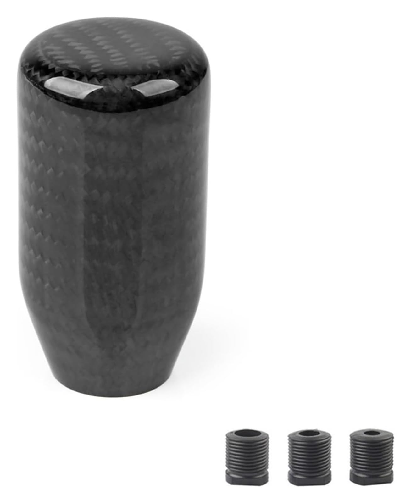 Für JDM Style Universal Oval/Sphere Carbon Fiber Manual Gear Shift Knob Mit 3 Adaptern Für Die Meisten Autodekorationen Schaltknauf Kopf(Tw-70mm) von BGHGCVAOK