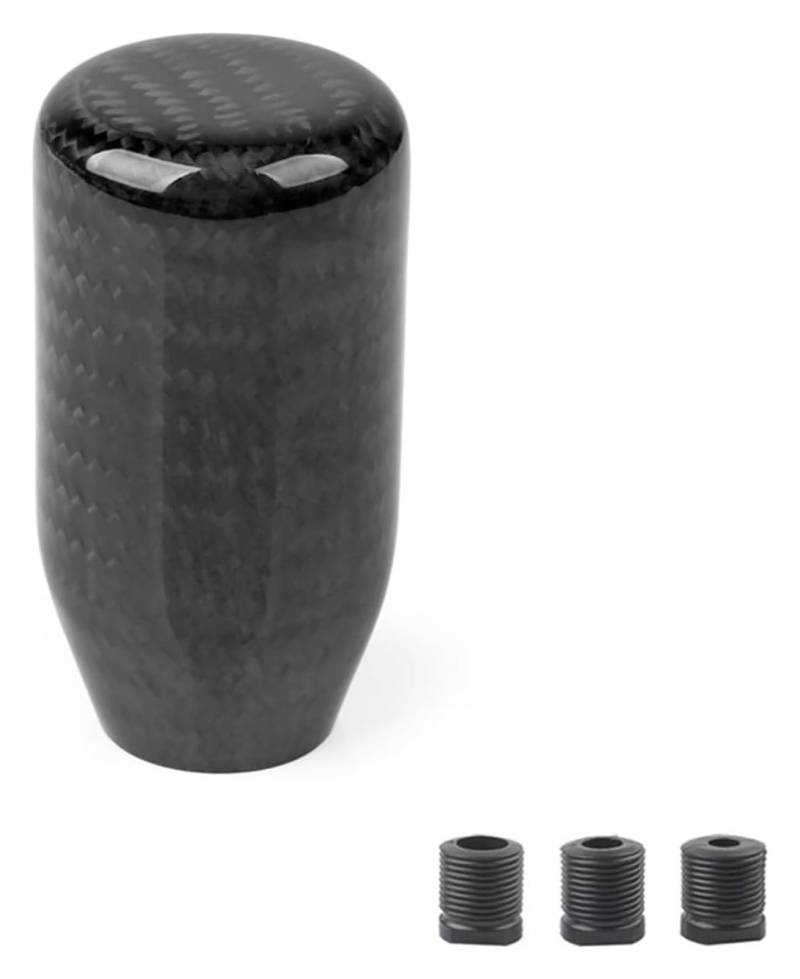 Für JDM Style Universal Oval/Sphere Carbon Fiber Manual Gear Shift Knob Mit 3 Adaptern Für Die Meisten Autodekorationen Schaltknauf Kopf(Tw-70mm) von BGHGCVAOK