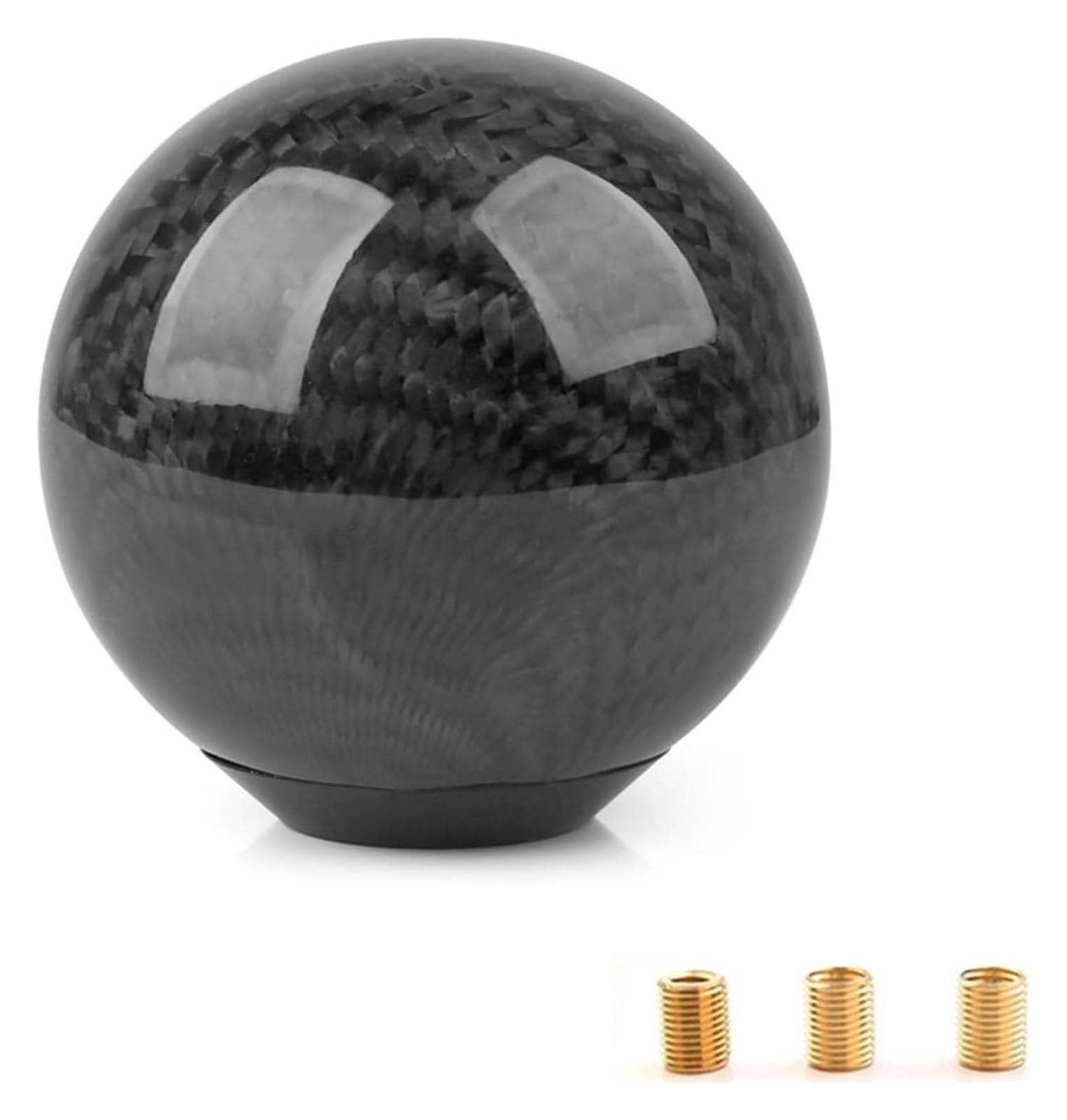 Für JDM Style Universal Oval/Sphere Carbon Fiber Manual Gear Shift Knob Mit 3 Adaptern Für Die Meisten Autodekorationen Schaltknauf Kopf(Tw-yx) von BGHGCVAOK