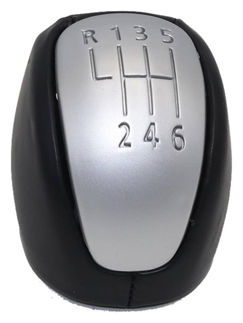 Für Laguna III Für MK3 2007-2015 6-Gang-Schaltgetriebe Schaltknauf Kopf Getriebeabdeckung Schalthebel Stick Handball Schaltknauf Kopf(Silber) von BGHGCVAOK