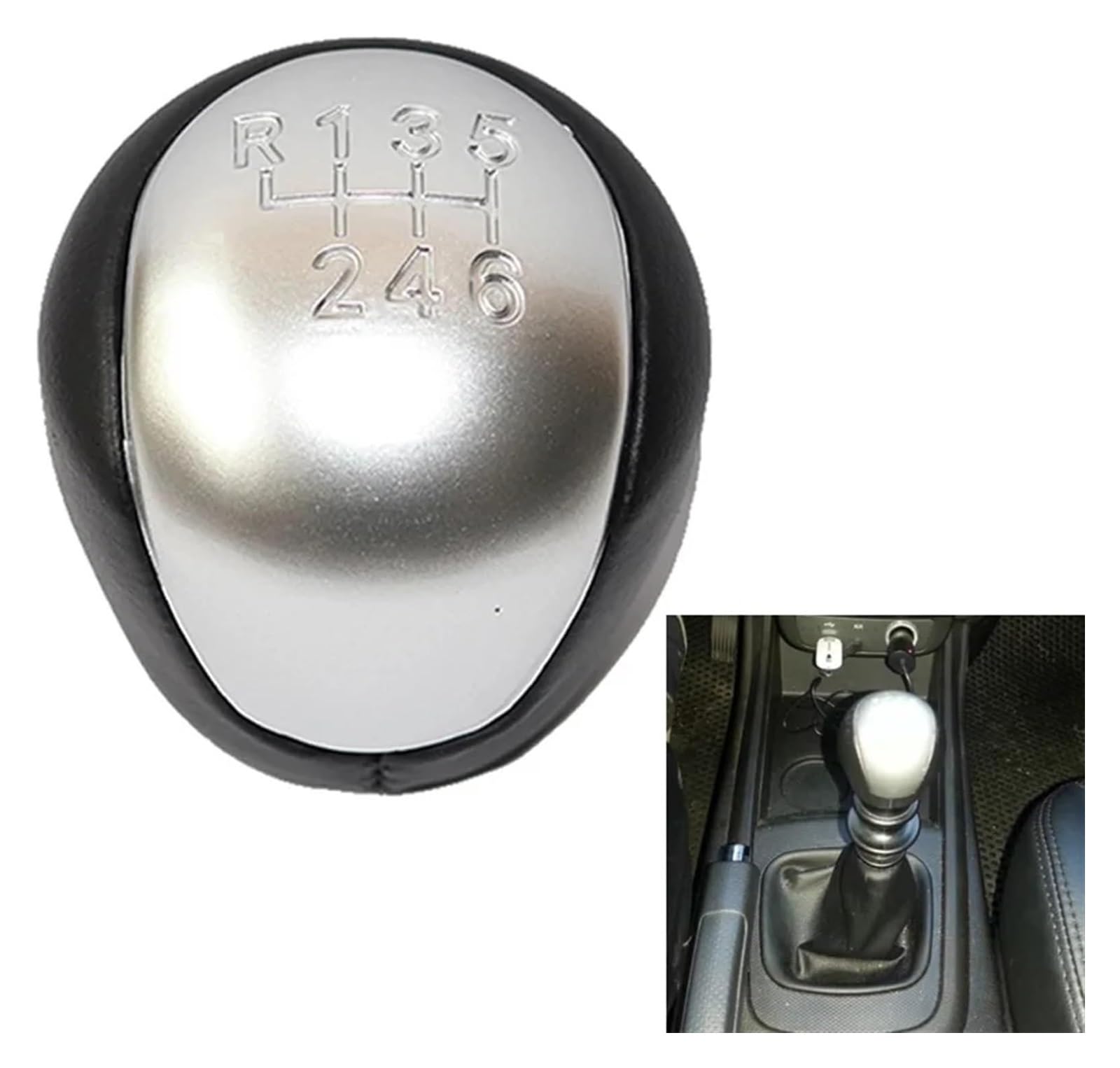 Für Ssangyong Für Actyon Für Korando 6-Gang-Schaltgetriebe Chrom Leder Auto Schalthebel Schaltknauf Getriebe Shifter Handball Schaltknauf Kopf Für Ssangyong Für Actyon Für Korando 6-Gang-Schaltgetriebe Chrom Leder Auto Schalthebel Schaltknauf Getriebe Shifter Handball Schaltknauf Kopf von BGHGCVAOK