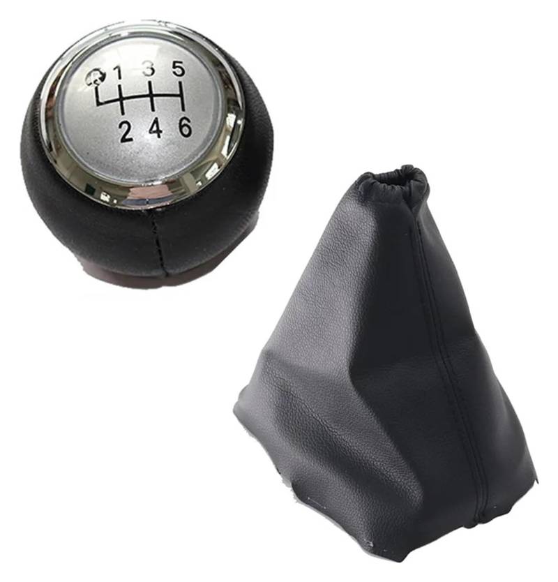 Für T&oyota Für Verso 2009-2013 Manuelle Getriebe Stick Griff Ändern Knob Abdeckung Getriebe Shift Staub Jacke Schaltknauf Kopf(6 Speed Silver Set) von BGHGCVAOK
