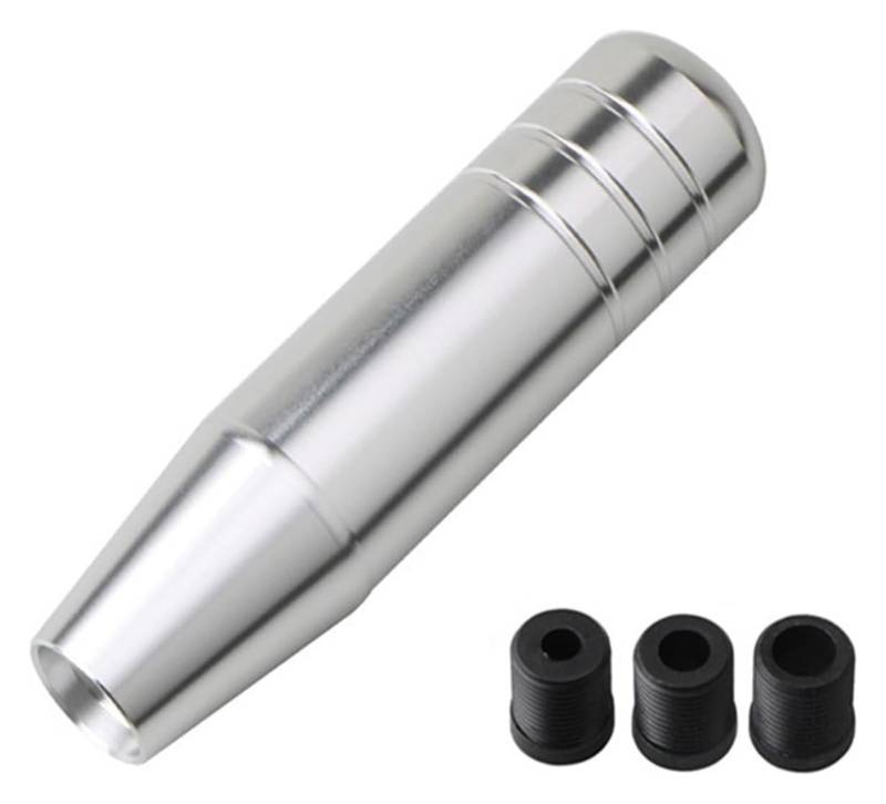 Universal Auto 13cm 18cm Länge Manuelle Schaltknauf Racing Auto Shift Schaltknauf Mit 3 Adapter Stick Shifter Handball Schaltknauf Kopf(13cm Silver) von BGHGCVAOK