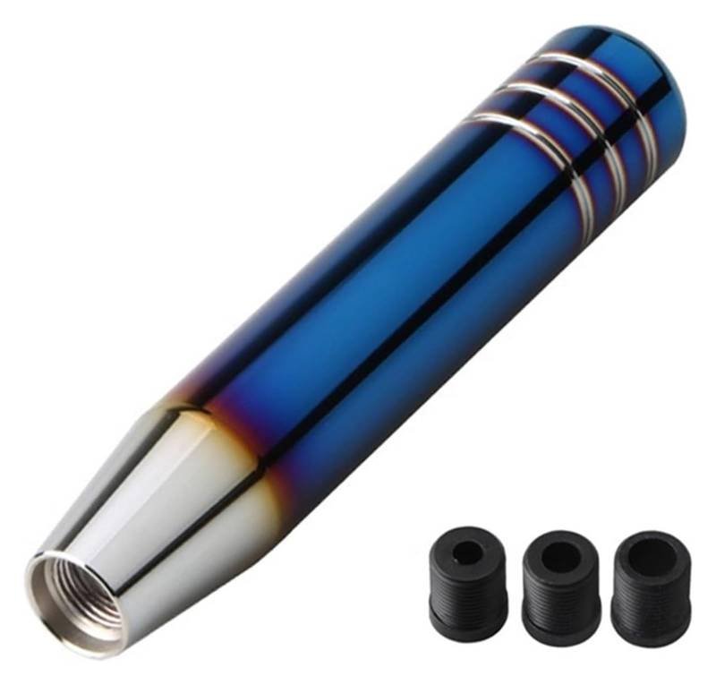 Universal Auto 13cm 18cm Länge Manuelle Schaltknauf Racing Auto Shift Schaltknauf Mit 3 Adapter Stick Shifter Handball Schaltknauf Kopf(18cm Bake Blue) von BGHGCVAOK