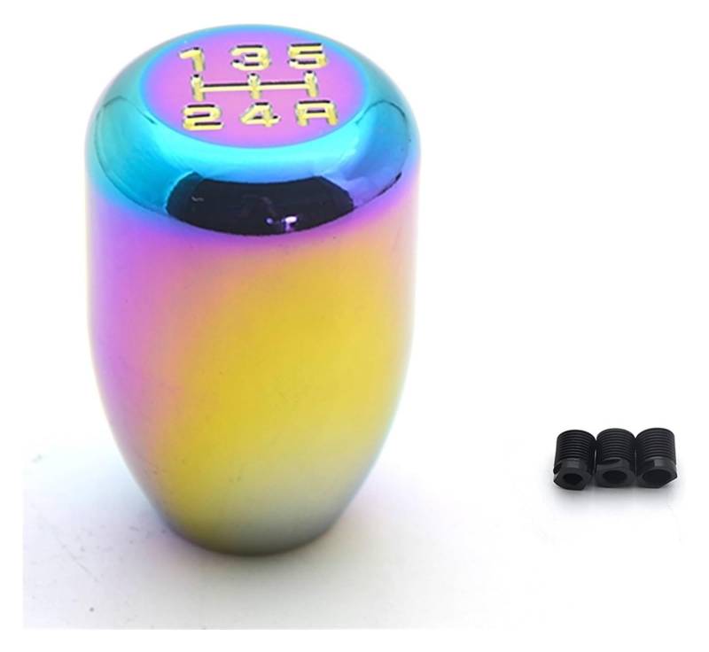 Universal Racing 5 Geschwindigkeit Auto Getriebe Shifter Knauf Manuelle Automatische Legierung Schalthebel Stick Shifter Handball Schaltknauf Kopf(Neochrome) von BGHGCVAOK