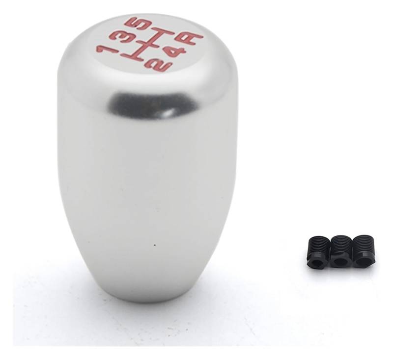 Universal Racing 5 Geschwindigkeit Auto Getriebe Shifter Knauf Manuelle Automatische Legierung Schalthebel Stick Shifter Handball Schaltknauf Kopf(Sliver) von BGHGCVAOK