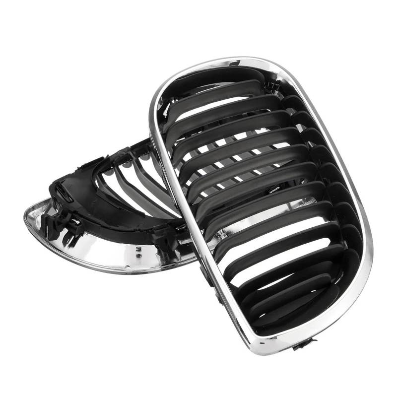 Kühlergrill für die vordere Stoßstange Für B&MW E46 Limousine 4 Türen 3er 320i 325Xi 330Xi 2002-2005 Paar Chrom-Frontgrill Mit Nieren-Motorhaubengitter(Chrom Schwarz) von BGRVCKS