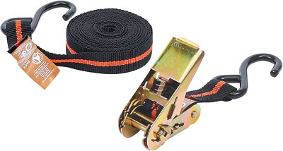 Bgs Do It Yourself Knarren-Spannband, mit 2 schweren Haken, 5 m x 24 mm [Hersteller-Nr. 3553] von BGS Do it yourself