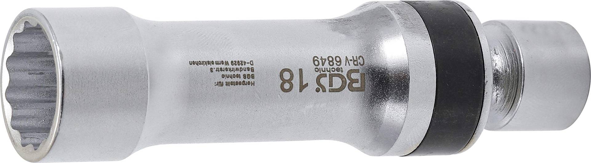 BGS 6849 | Zündkerzen-Gelenkeinsatz Zwölfkant mit Haltefeder | 10 mm (3/8") | SW 18 mm | Zündkerzenschlüssel von BGS