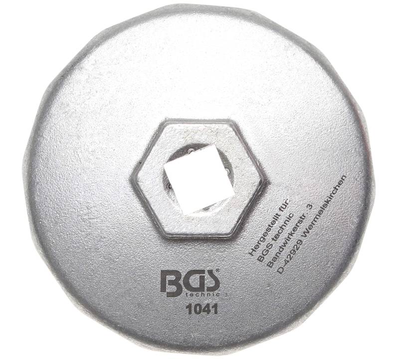 BGS 1041 | Ölfilterschlüssel | 14-kant | Ø 74 mm | für Audi, BMW, Mercedes-Benz, Opel, VW, Silver von BGS